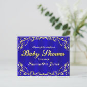 Babydusche Elegant Regal Golden Typografie Ankündigungspostkarte (Stehend Vorderseite)