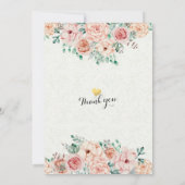 Babydusche Elegante Aquarell Blütenschrift Gold Sc Einladung (Rückseite)