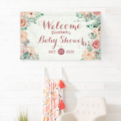 Babydusche Elegante Chic Pink Aquarellblume Banner (Insitu)