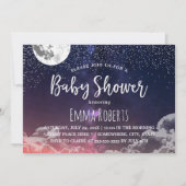 Babydusche Eleganter Mond & Stars Night #2 Einladung (Vorderseite)