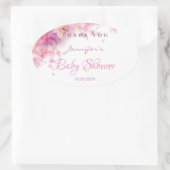 Babydusche Elegantes handgeschriebenes Skript Wass Ovaler Aufkleber (Tasche)