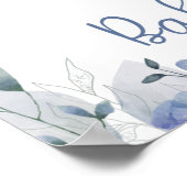 Babydusche Elephant Begrüßungszeichen Blau Poster (Ecke)