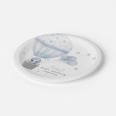 Babydusche Elephant mit Air Hot Balloon Pappteller (Schrägansicht)