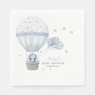 Babydusche Elephant mit Air Hot Balloon Serviette