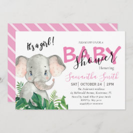Babydusche Elephant pink Ankündigung