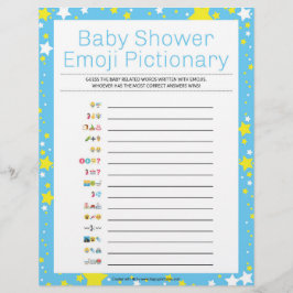 Babydusche Emoji Pictionary [Starry Night Blue] Briefbogen