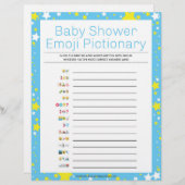 Babydusche Emoji Pictionary [Starry Night Blue] Briefbogen (Vorne/Hinten)