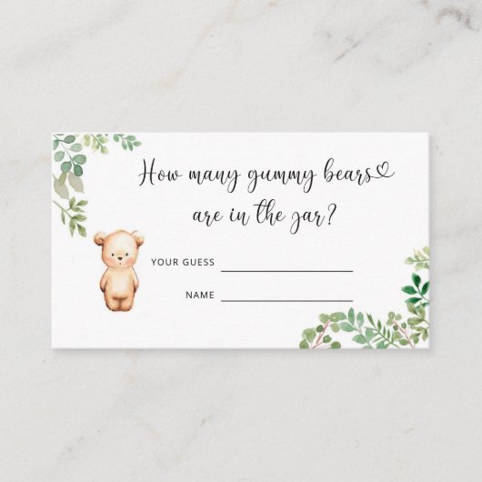 Babydusche erraten, wie viele Gummibären Begleitkarte (Vorderseite)