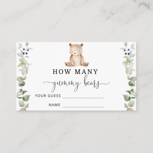 Babydusche erraten, wie viele Gummibären Begleitkarte (Vorderseite)