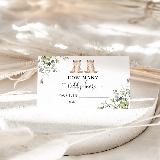 Babydusche erraten, wie viele Teddybären Begleitkarte