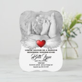 Babydusche erwartet das Schicksal des Party Einladung (Stehend Vorderseite)