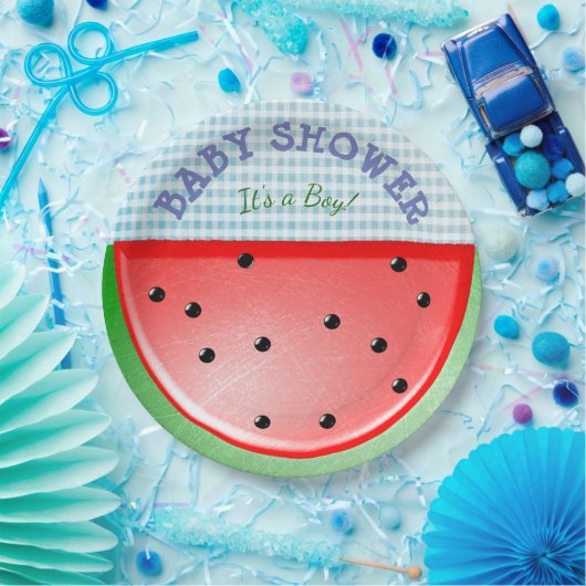 Babydusche Es a Boy Watermelon Teller (Party)