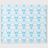 Babydusche Es ist ein Baby Blue Elephant Wrapping Geschenkpapier (Flach)