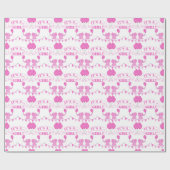 Babydusche Es ist ein Girl-Pink-Elefant Geschenkpapier (Flach)