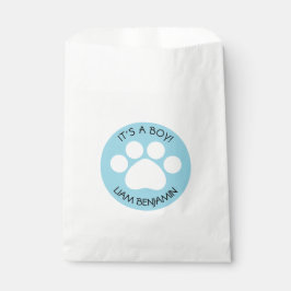 Babydusche - Es ist ein Junge - Print-Thema Paw Geschenktütchen