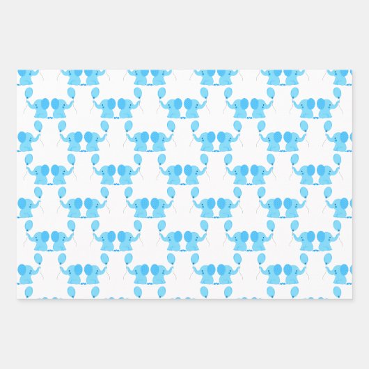 Babydusche Es ist ein junger blauer Elefant Geschenkpapier Set (Vorderseite 2)