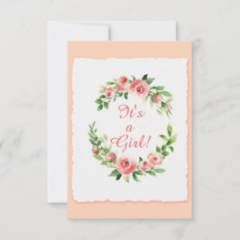 Babydusche Es ist eine Girl Pink Einladungs-Flachk