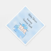 Babydusche Es ist Twins Boy Serviette (Ecke)