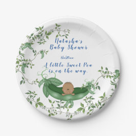 Babydusche Ethnisch, Pea Pod, süße Pea Vines Pappteller
