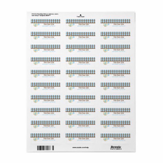 Babydusche-Etikett - Blaues Windeln, rosa und Kari (Vorne)
