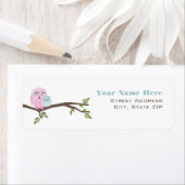 Babydusche-Etikett - Rosa Mutter und blaues Babysc (Insitu)