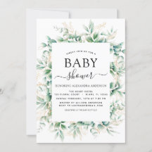 Babydusche Eucalyptus Botanical Geometric