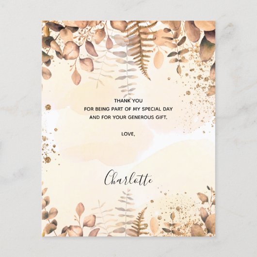 Babydusche eucalyptus Glitzer Budget Vielen Dank (Rückseite)