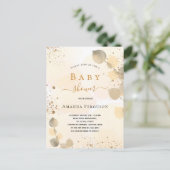 Babydusche eucalyptus Glitzer Goldfall Einladungspostkarte (Stehend Vorderseite)