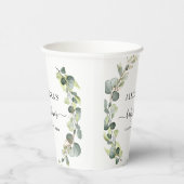 Babydusche Eucalyptus Greenery Boho Paper Cups Pappbecher (Rechts)