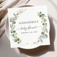 Babydusche Eucalyptus Greenery Boho Rustic