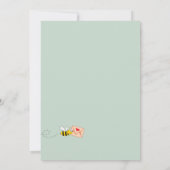 Babydusche eucalyptus weiße Blütenmutter zu Biene Einladung (Rückseite)