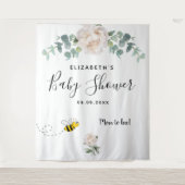 Babydusche eucalyptus weiße Blütenmutter zu Biene Wandteppich (Vorderseite)