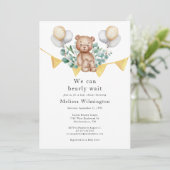 Babydusche Eucalyptus Woodland Animal Einladung (Stehend Vorderseite)