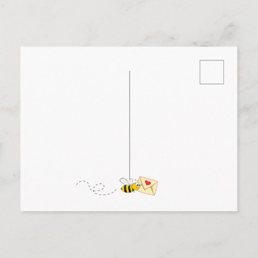 Babydusche Eukalyptus niedliche Biene Postkarte (Rückseite)