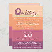 Babydusche/Fall farbige Streifen- Einladung (Vorne/Hinten)