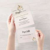 Babydusche fällt in Liebe-Kürbis-Windelraffinerie All In One Einladung (Abreißen)