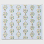 Babydusche, farbenfrohe Wasserfarbe Heißluftballon Geschenkpapier (Flach)