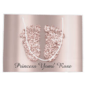 Babydusche Feet Boy Girl Name Rose Princess Große Geschenktüte (Rückseite)