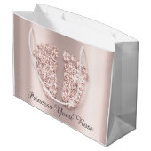 Babydusche Feet Boy Girl Name Rose Princess Große Geschenktüte (Rückseite Schrägansicht)