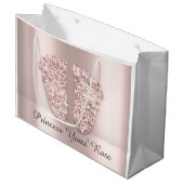 Babydusche Feet Boy Girl Name Rose Princess Große Geschenktüte (Vorderseite Schrägansicht)