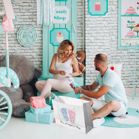 Babydusche Feet Es ist ein Junge Mädchen Pink Blue Große Geschenktüte