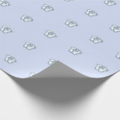 Babydusche Feet Heart Blue Pastel Geschenkpapier (Ecke)
