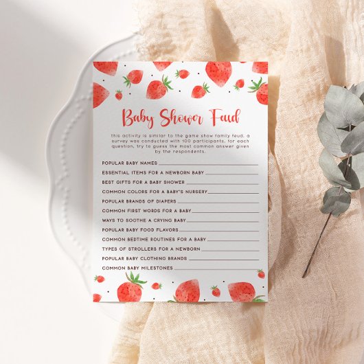 Babydusche Feud Game, Berry Sweet Baby Shower Einladung