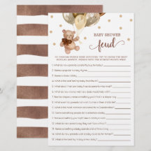 Babydusche Feud Spiel Braun und Gold Teddy Bär