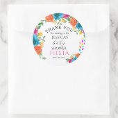 Babydusche Fiesta Floral Gastgeschenk Sticker (Tasche)