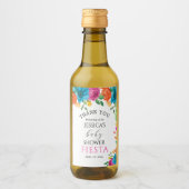 Babydusche Fiesta Floral Mini Weinflaschen Etikett (Vorderseite)