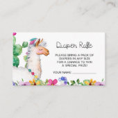 Babydusche Fiesta Llama Cactus Diaper Raffle Begleitkarte (Vorderseite)