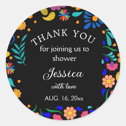 Babydusche Fiesta mexikanisches Gastgeschenk Runder Aufkleber (Vorderseite)