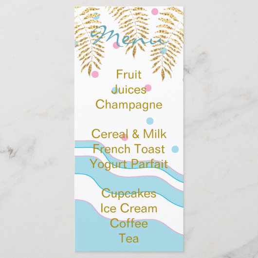 Babydusche "Flamingo Mommy & Baby" Menükarte (Vorderseite)