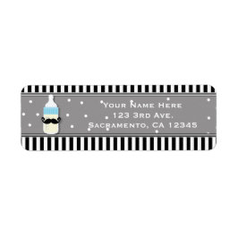 Babydusche Flasche & Schnurrbart Moderne Einladung